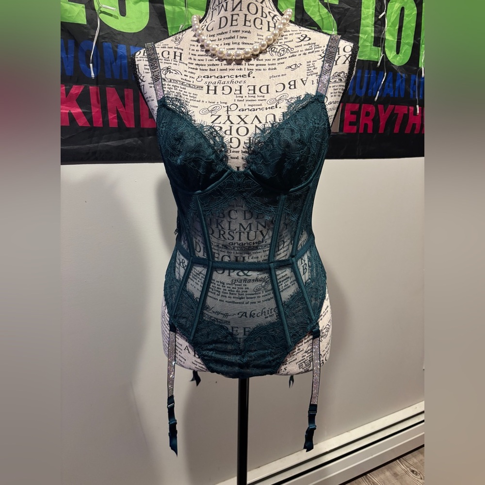 Victoria's Secret Teal Lace Bodysuit